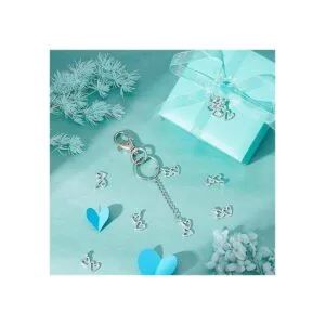 PH PandaHall 100 dijes de corazón doble de aleación