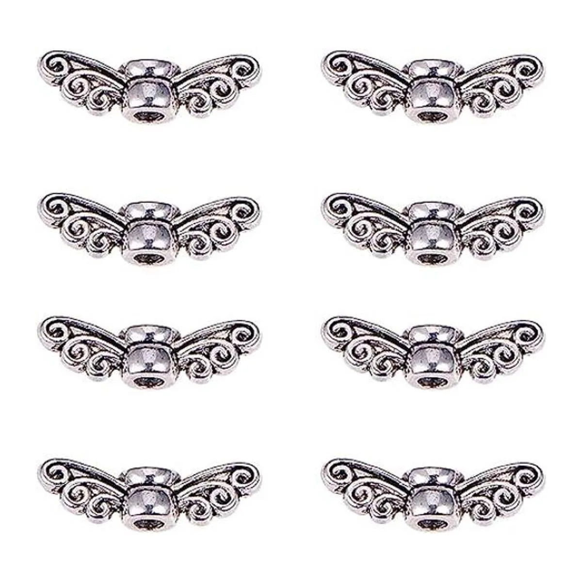 PH PandaHall 200 cuentas espaciadoras de alas de hada