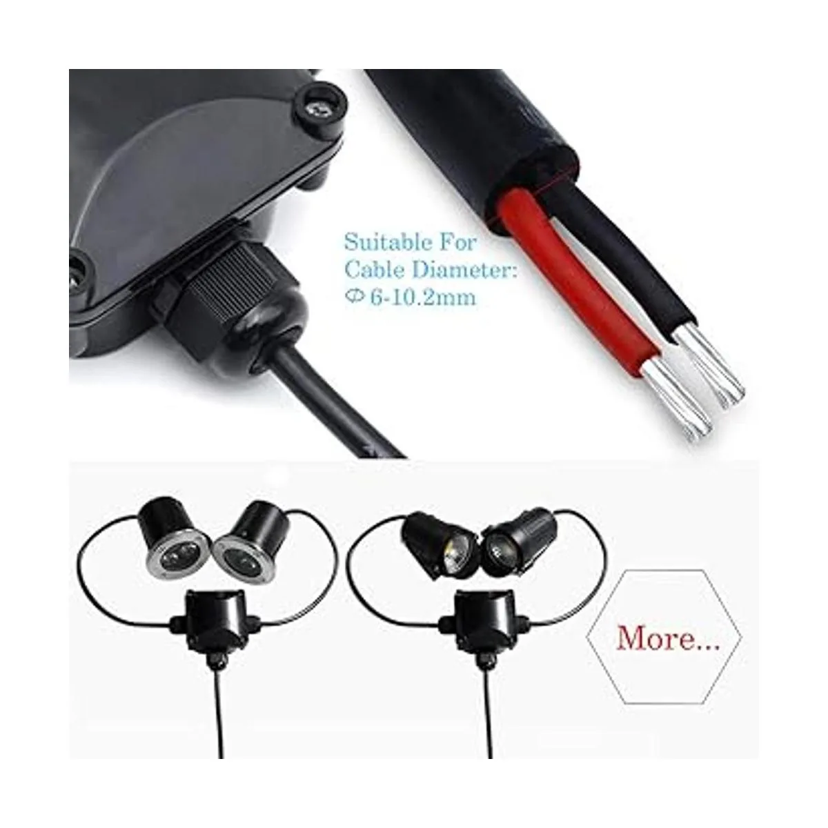 Caja de conexiones impermeable IP68 conectores de cable_3