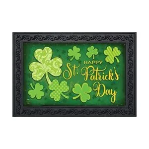 Lucky Shamrocks Tapete para puerta del día de San_1