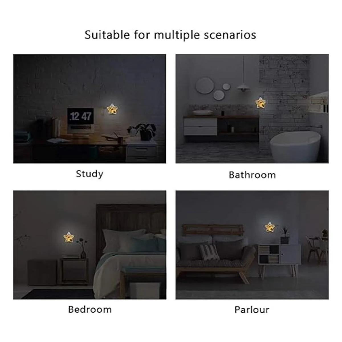 Lámpara de noche LED con enchufe de campo de girasol con_5