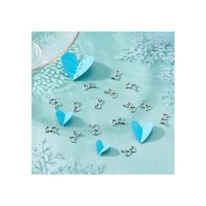 PH PandaHall 100 dijes de corazón doble de aleación