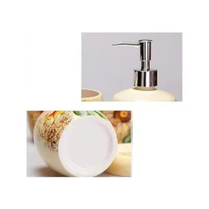 Dispensador de jabón pintado a mano de girasol de cerámica