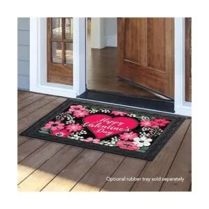 Felpudo floral de San Valentín con corazón de amor para_2