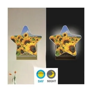 Lámpara de noche LED con enchufe de campo de girasol con_4