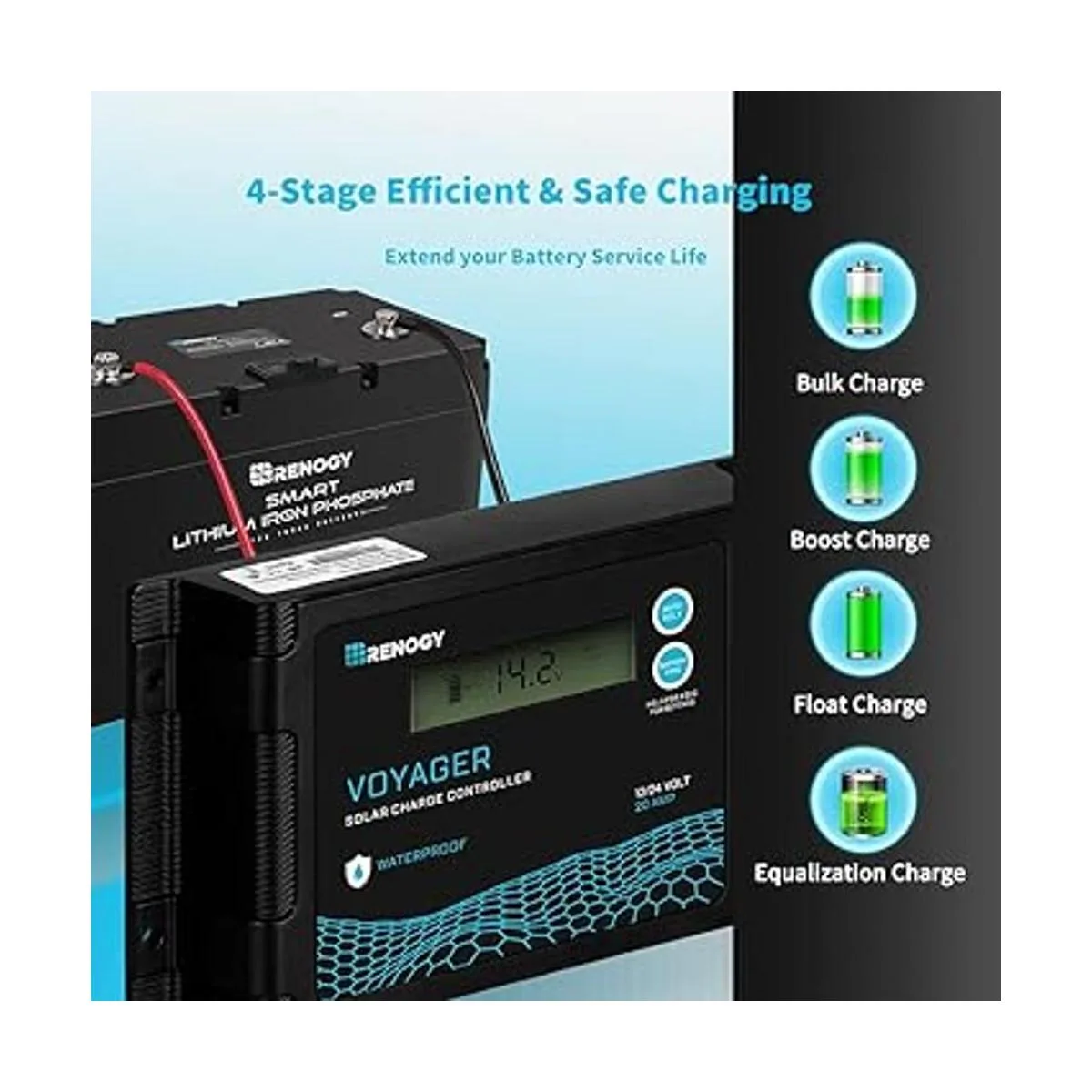 Renogy Voyager 20A Controlador de carga solar impermeable_4