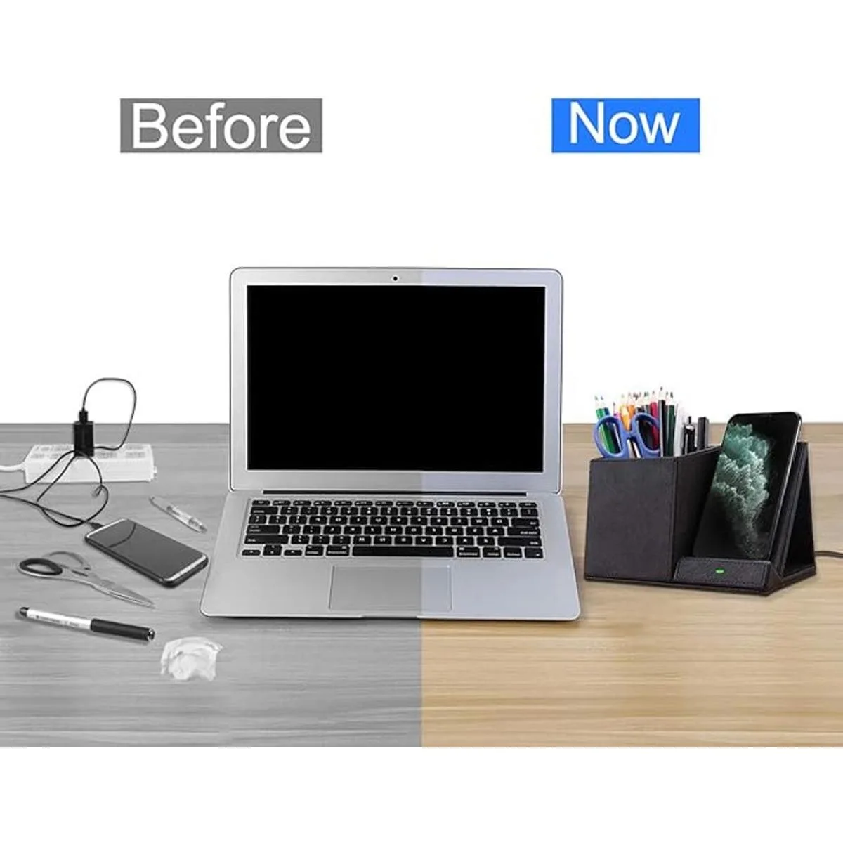 COSOOS Cargador inalámbrico rápido con organizador de_2