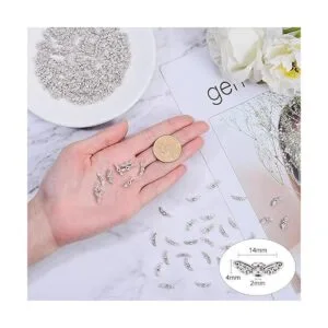 PH PandaHall 200 cuentas espaciadoras de alas de hada