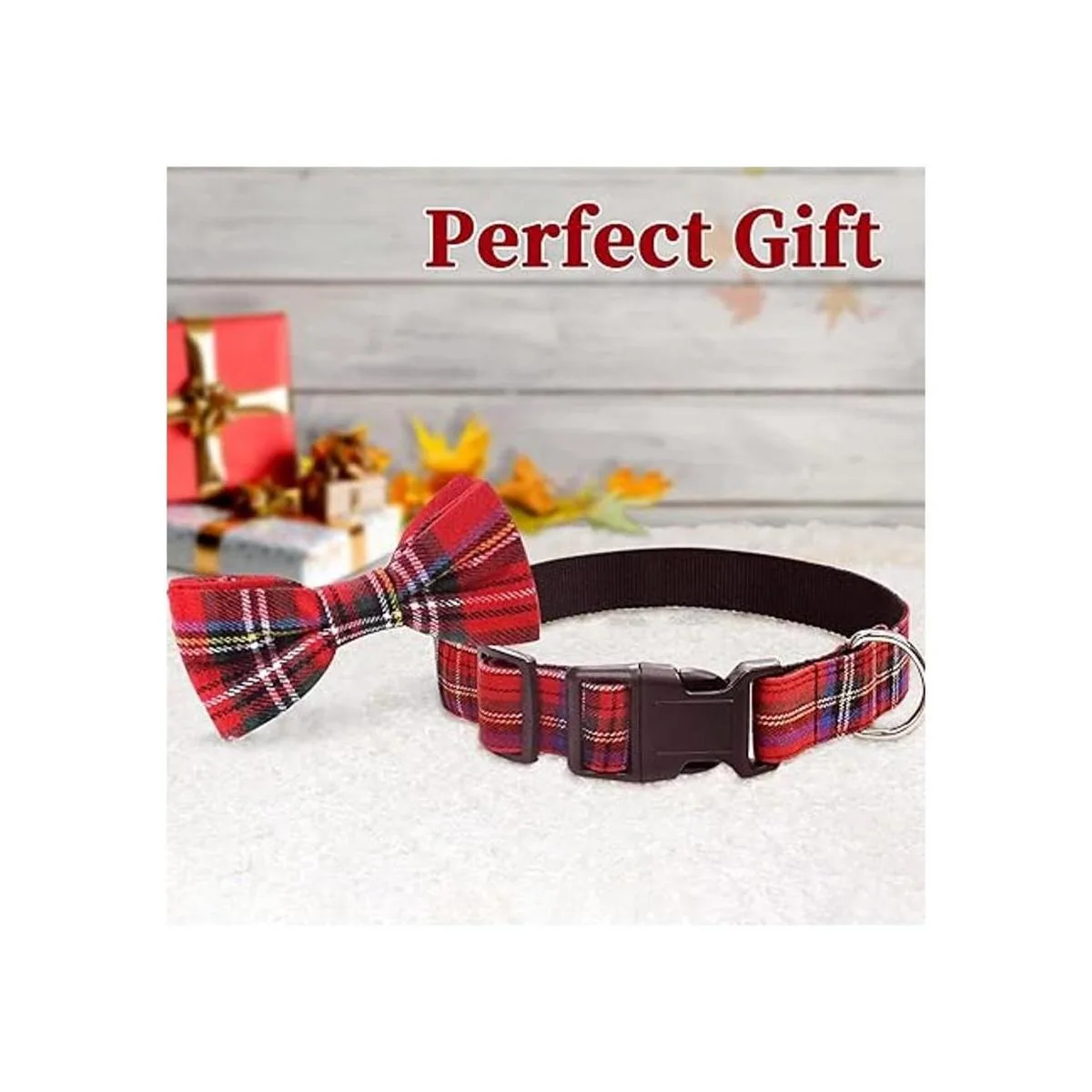 Malier Collar de perro con pajarita de Navidad clásico a