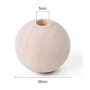 Foraineam 200 Pcs 1 Inch 25mm Wood Beads Round Wooden_2