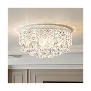 Maxax Lámpara de araña de cristal de 4 luces moderna