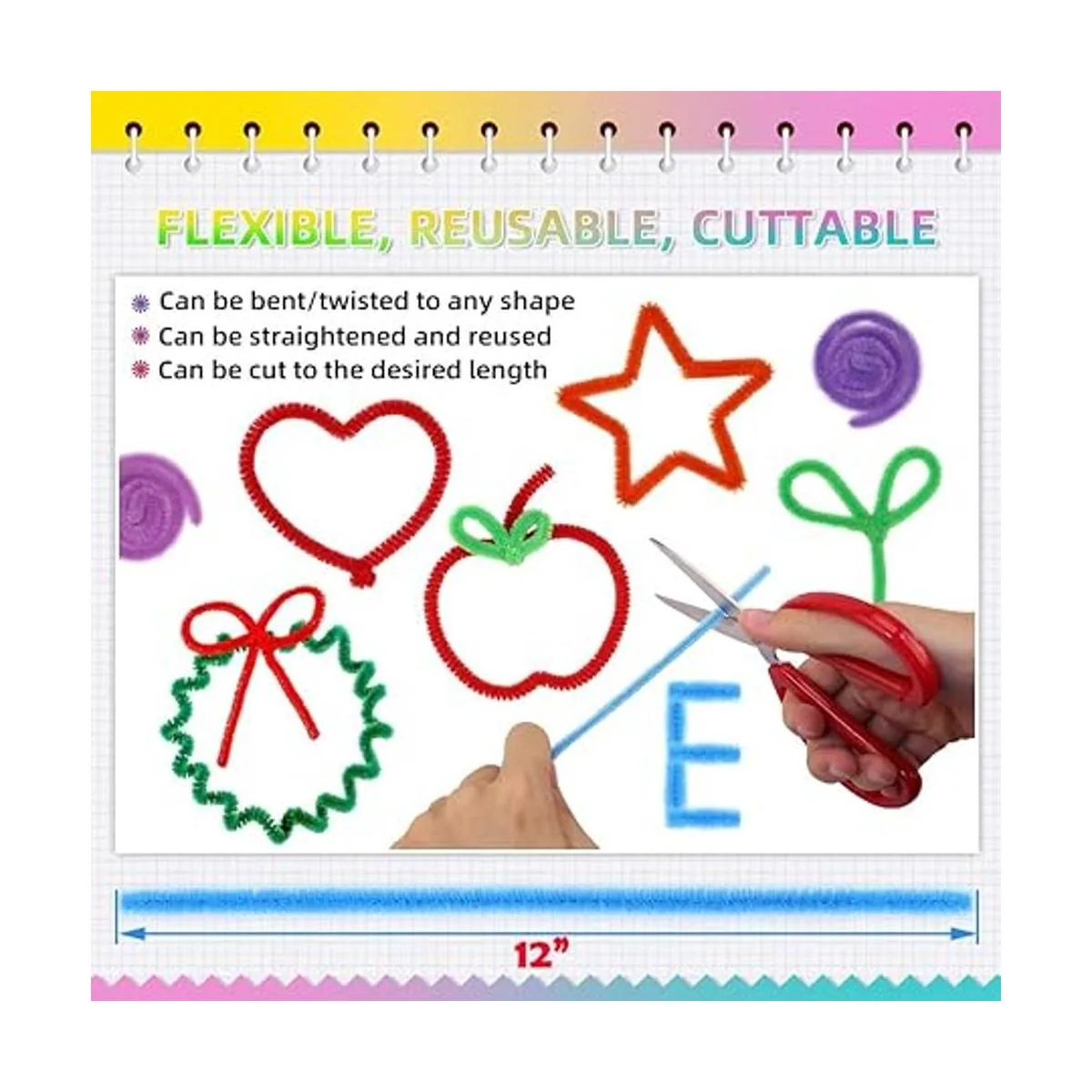 Limpiadores de tuberías tallos de chenilla 1050 piezas_4