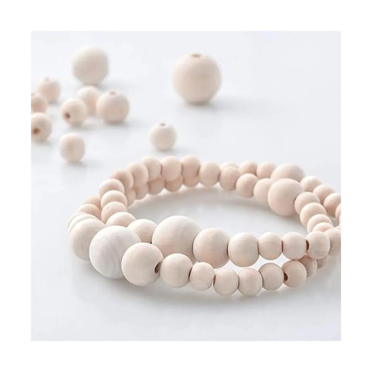 Foraineam 200 Pcs 1 Inch 25mm Wood Beads Round Wooden_6