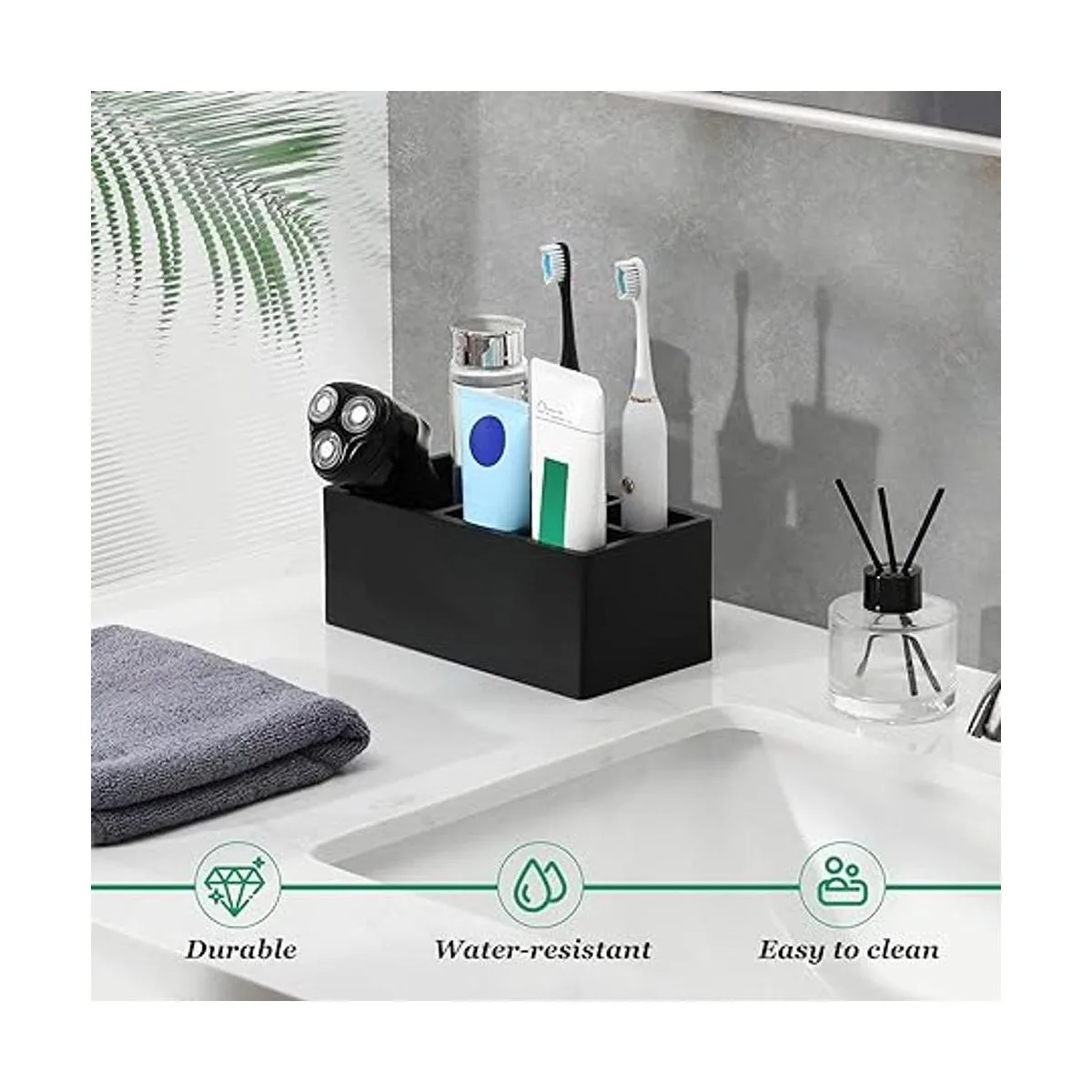 Luxspire Soporte para cepillo de dientes 5 ranuras para