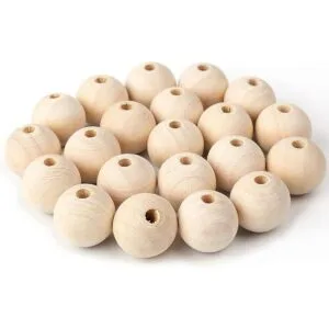 Foraineam 200 Pcs 1 Inch 25mm Wood Beads Round Wooden_1