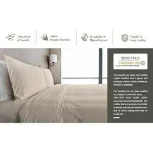 TAFTS Sábanas de Bambú Tamaño Matrimonial Juego de_3