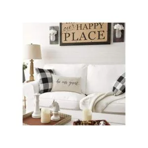 Meekio Fundas de almohada de granja con cita Be Our Guest