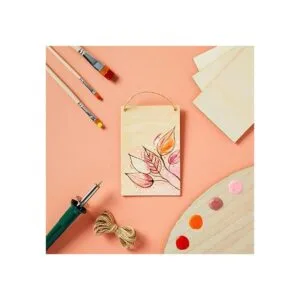 Paquete de 50 placas de madera sin terminar con cuerda de