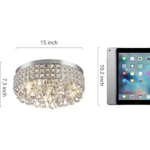 Maxax Lámpara de araña de cristal de 4 luces moderna