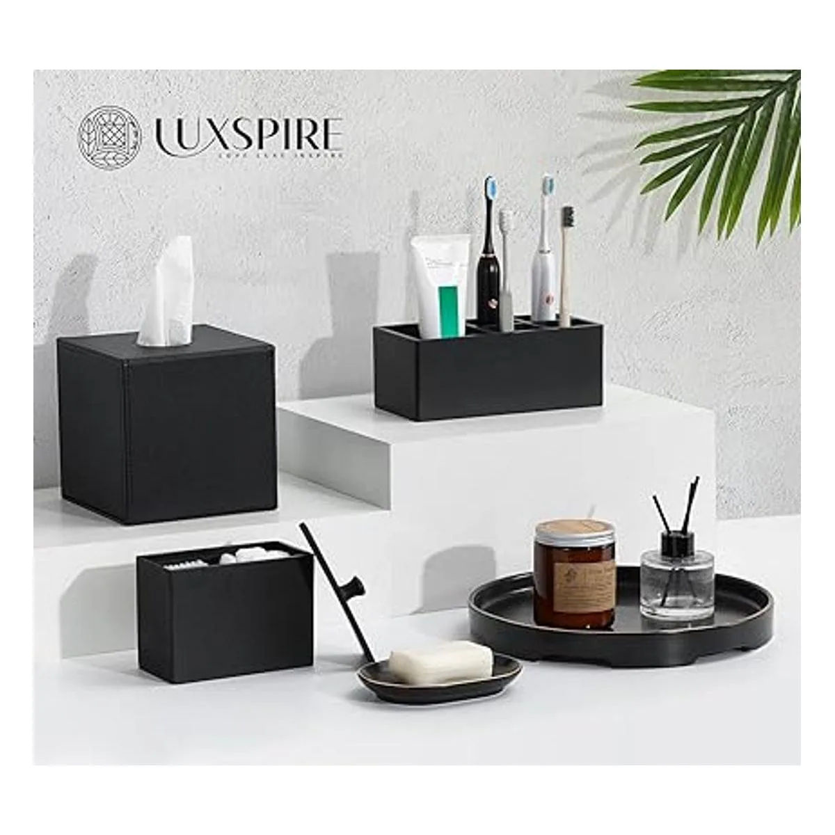 Luxspire Soporte para cepillo de dientes 5 ranuras para