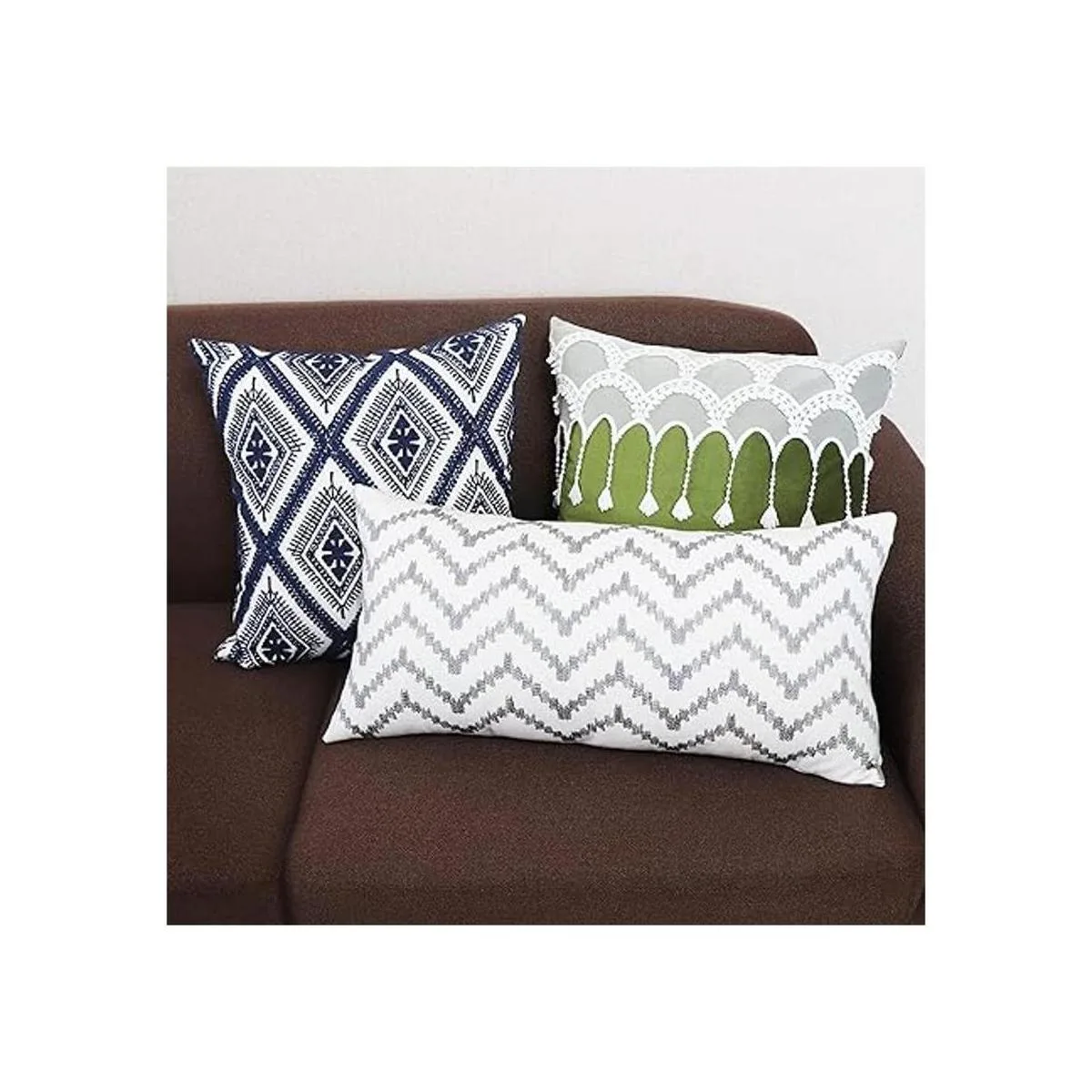 SLOW COW Funda decorativa con bordado para cojín