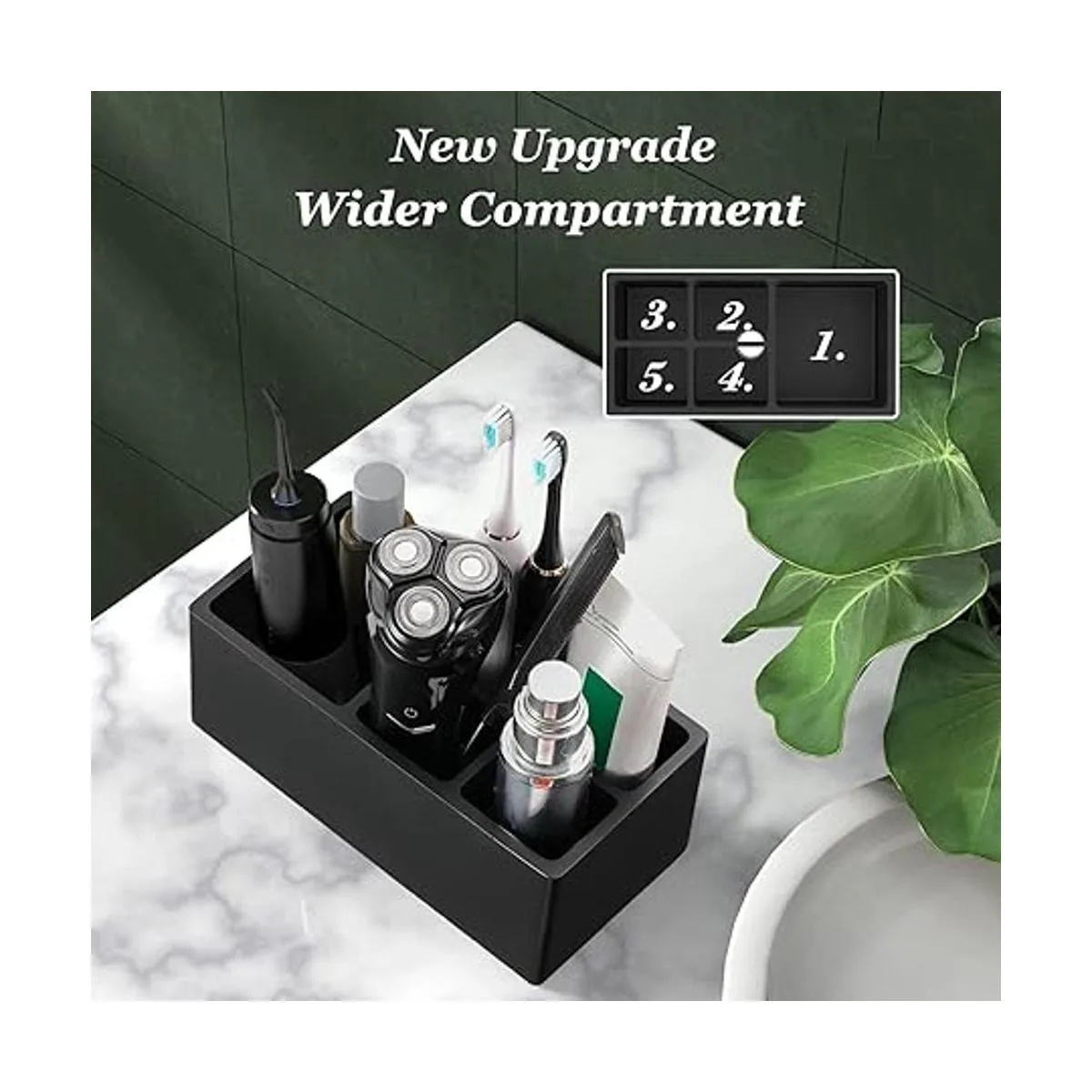 Luxspire Soporte para cepillo de dientes 5 ranuras para