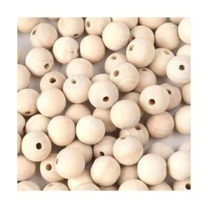 Foraineam 200 Pcs 1 Inch 25mm Wood Beads Round Wooden_3