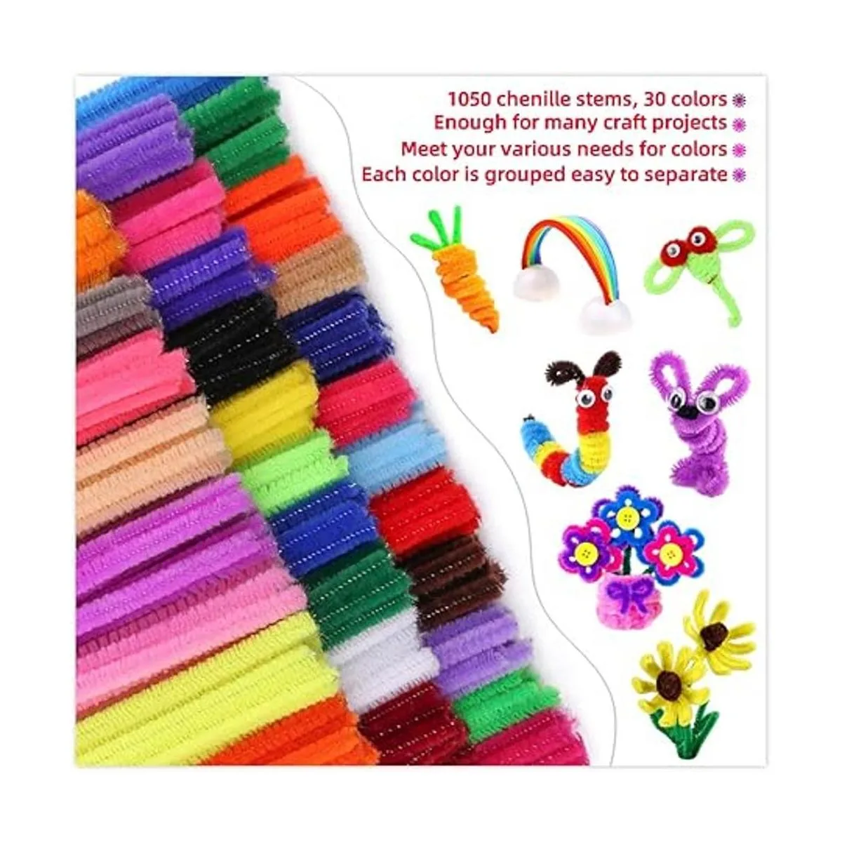 Limpiadores de tuberías tallos de chenilla 1050 piezas_2