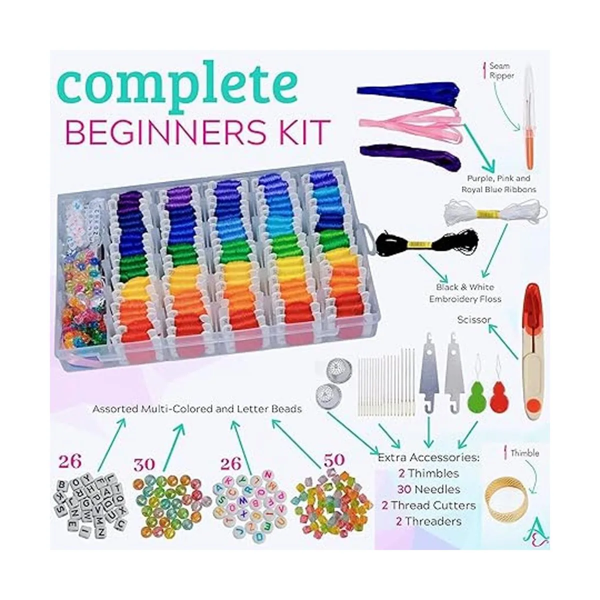 Kit de cuerda de pulsera de amistad 276 piezas de hilo de_3