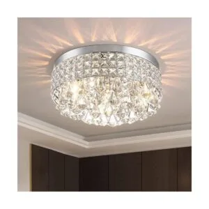 Maxax Lámpara de araña de cristal de 4 luces moderna