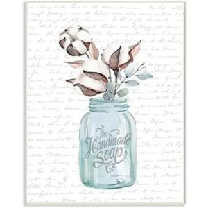 Stupell Industries Tarro de jabón hecho a mano con flores_1