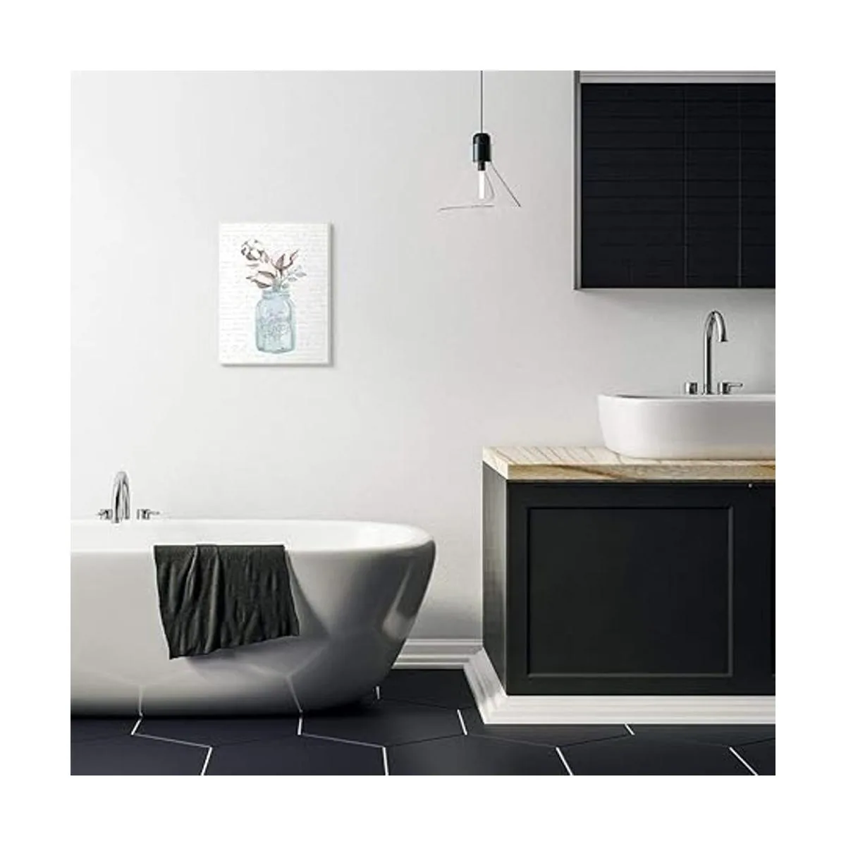 Stupell Industries Tarro de jabón hecho a mano con flores_2