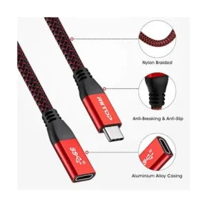 RIITOP Cable de extensión USB C cable trenzado macho a