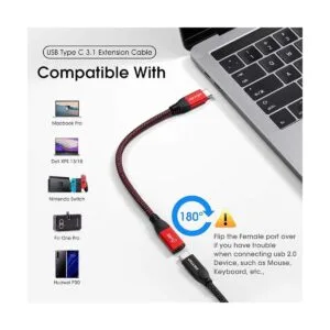 RIITOP Cable de extensión USB C cable trenzado macho a
