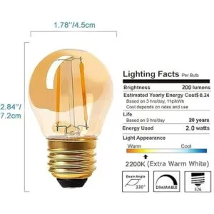 Panledo Bombillas LED Edison vintage de 2 W bombilla de