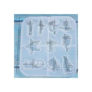 Juego de 3 moldes de resina con forma de animales marinos