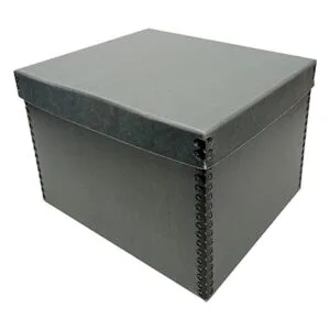 Lineco Caja de almacenamiento de registros azulgris 12
