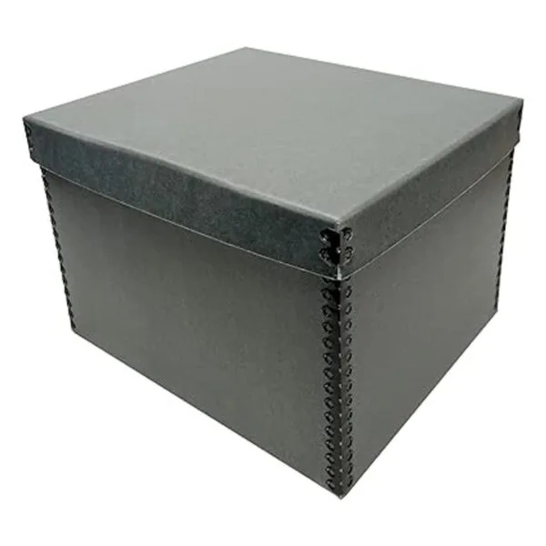 Lineco Caja de almacenamiento de registros azulgris 12