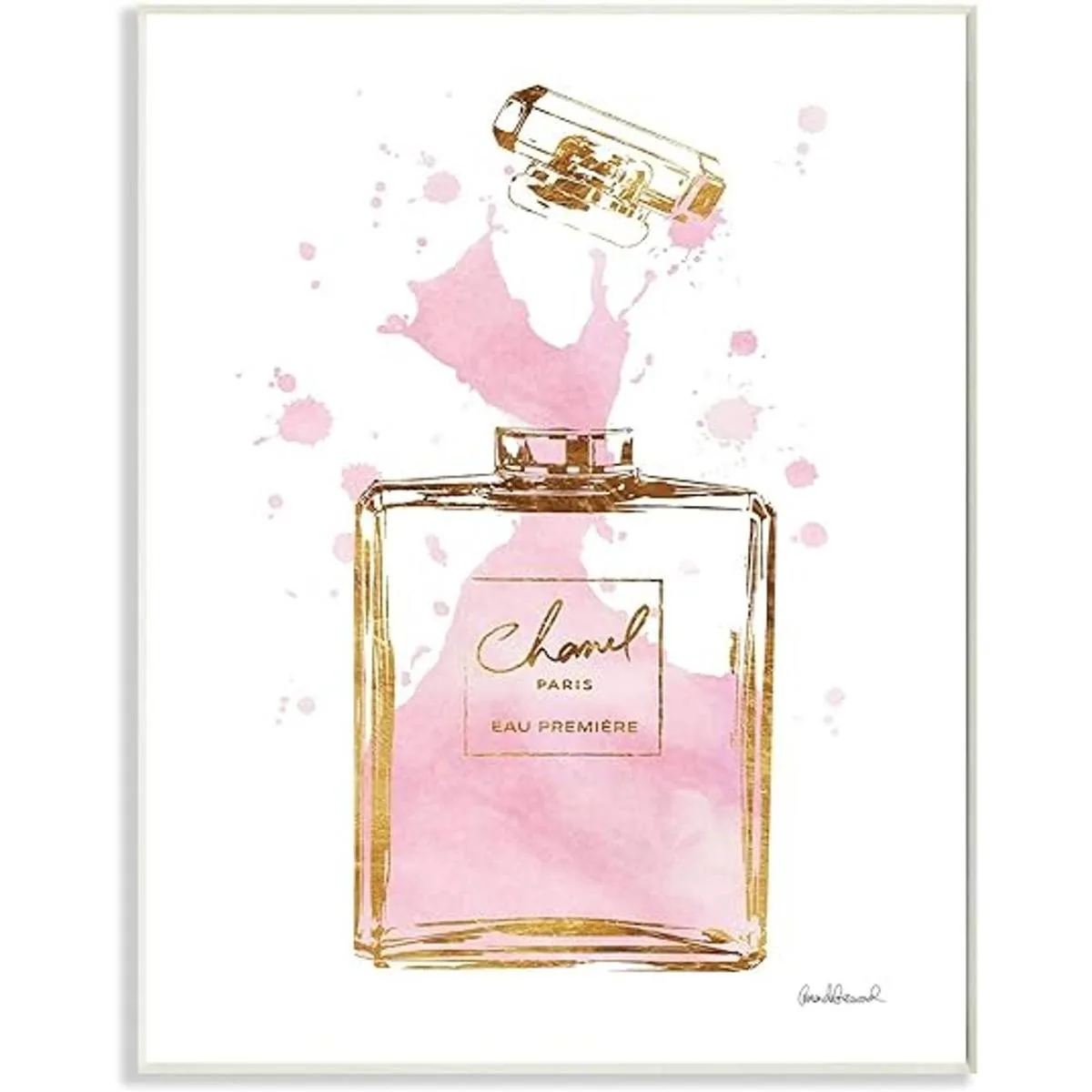Stupell Industries Fashioner Perfume Pink Gold Acuarela_1