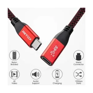 RIITOP Cable de extensión USB C cable trenzado macho a