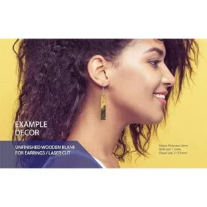 30 pendientes de madera sin acabar tiras de madera en