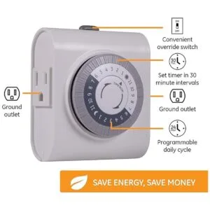 GE Temporizador mecánico de 24 horas para interiores 2_3