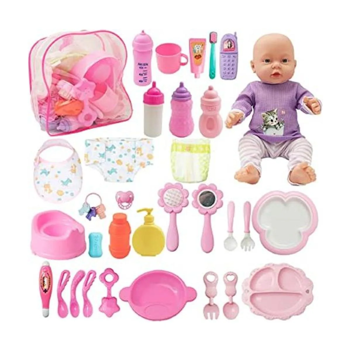SOTOGO Juego de 34 piezas para el cuidado de la muñeca de_1