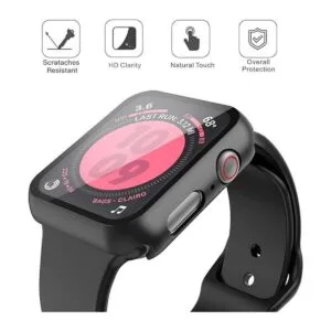 Langboom Funda rígida negra compatible con Apple Watch SE_3