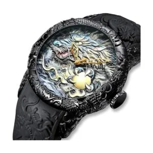 MASTOP Relojes de escultura 3D de dragón de gran esfera