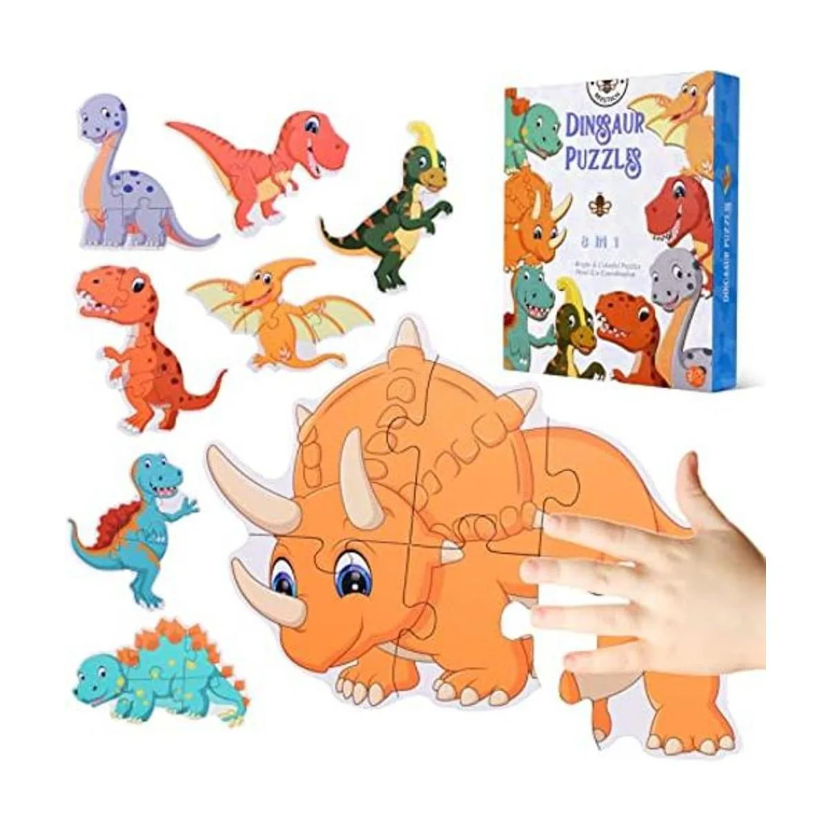 BEESTECH Rompecabezas de dinosaurios para principiantes de_1