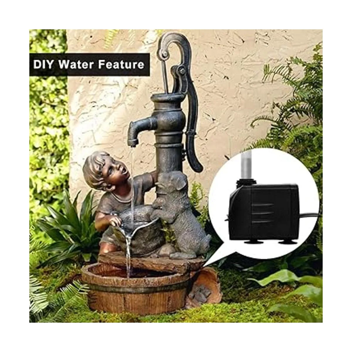 PULACO Bomba sumergible de 10 W y 160 GPH con tubo de 3.3