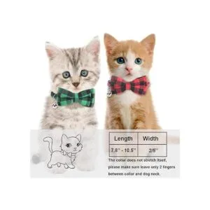 Malier Paquete de 2 collares de gato con campana y corbata_2