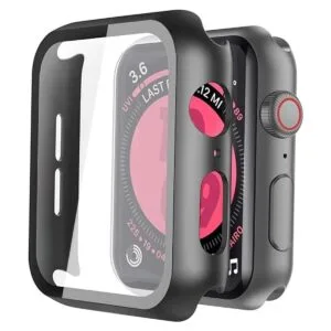 Langboom Funda rígida negra compatible con Apple Watch SE_1