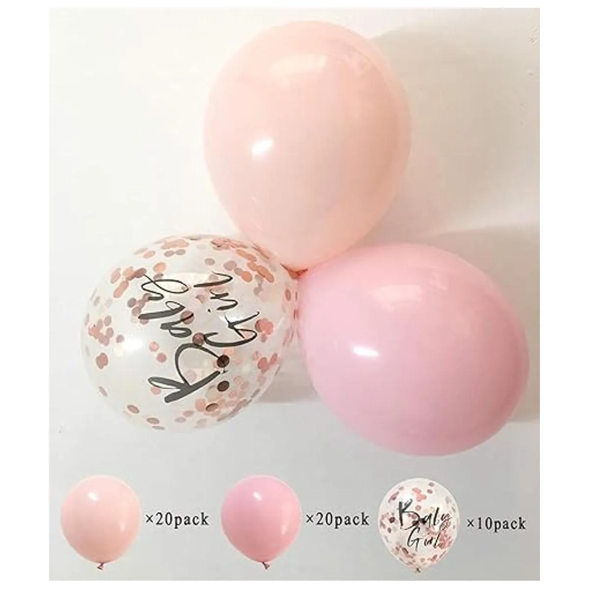 Globos rosa rubor de 12 pulgadas y globos de confeti de_2